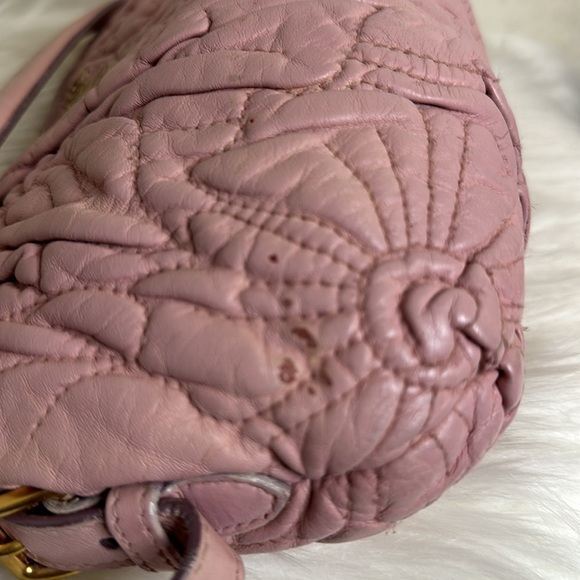 💯Authentic Prada Napa Stitches Hobo Pochette Shoulder Bag in Gold Hardware🍀 - Picture 11 of 17